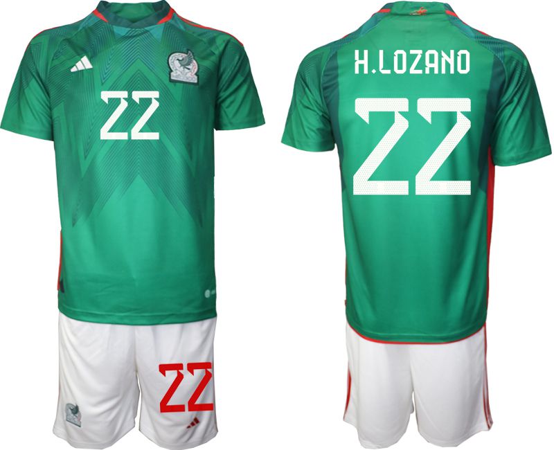 Men 2022 World Cup National Team Mexico home green 22 Soccer Jerseys